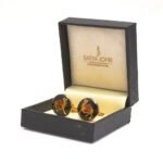 Cufflinks with Hand Painted Royal Camel on Black Enamel in .925 Silver - Image 5
