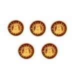 Encrusted Sun in Maroon Enamel BandhGala Buttons in .925 Silver - Image 2