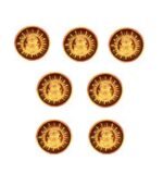 Encrusted Sun in Maroon Enamel BandhGala Buttons in .925 Silver - Image 5
