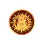 Encrusted Sun in Maroon Enamel BandhGala Buttons in .925 Silver