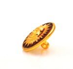 Encrusted Sun in Maroon Enamel BandhGala Buttons in .925 Silver - Image 3