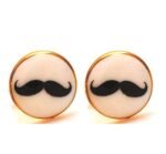 Cufflinks with Hand Painted Royal Mustache in .925 Silver - Image 2