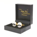 Cufflinks with Hand Painted Royal Mustache in .925 Silver - Image 4
