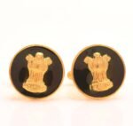 Ashok Stambha Cufflinks in .925 Silver and Black Enamel - Image 2