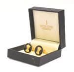 Ashok Stambha Cufflinks in .925 Silver and Black Enamel - Image 4