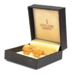Antique Look 92.5 Sterling Silver Cufflinks with Golden Plating - Image 4