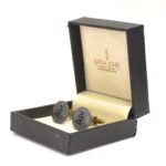 .925 Oxidized Silver Anchor Cufflinks - Image 4
