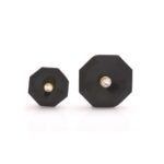 Octagonal Black BandhGala Buttons with Gems in .925 Silver - Image 3