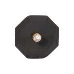 Octagonal Black BandhGala Buttons with Gems in .925 Silver