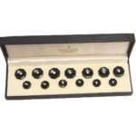 Octagonal Black BandhGala Buttons with Gems in .925 Silver - Image 6