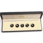 Octagonal Black BandhGala Buttons with Gems in .925 Silver - Image 5