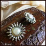 Surya Studs with Pearl in .925 Sterling Silver. Size 32mm - Image 2