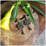 Citrine Stone Studded Earrings in .925 Sterling Silver. Size 45mm