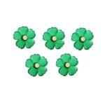 Hand Carved Green Flower BandhGala Buttons with Gems in .925 Silver - Image 6