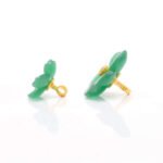 Hand Carved Green Flower BandhGala Buttons with Gems in .925 Silver - Image 5