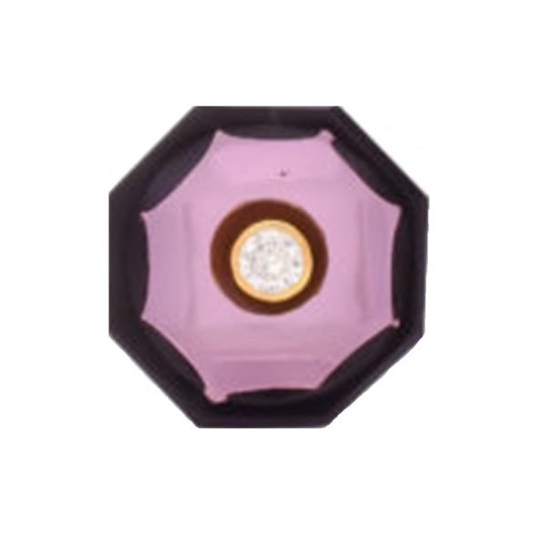 Octagonal Purple BandhGala Buttons with Gems in .925 Silver