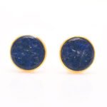 Hand Carved Blue Cufflinks set in .925 Silver - Image 3