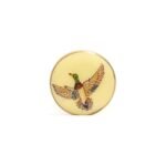 BandhGala Buttons with Hand Painted Bird in .925 Silver and Enamel - Image 5