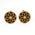 .925 Silver Motif On Black Stone Cufflinks - Image 3