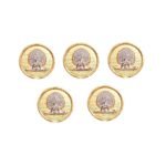Mayo College Silver & Gold Plated Mayoor Buttons - Image 4