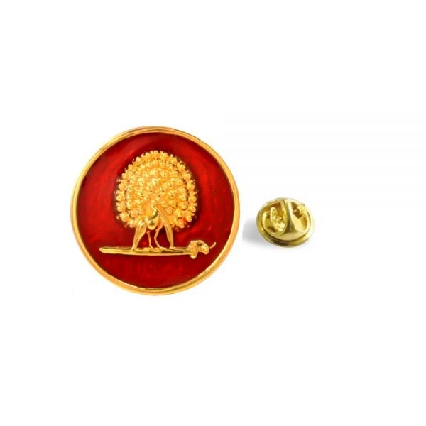 Mayo College Lapel Pin - Gold Plated Mayoor - Maroon Enamel