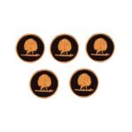 Mayo College Gold Plated Mayoor Buttons with Black Enamel - Image 2