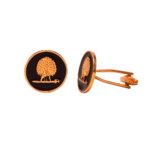 Mayo College Gold Plated Mayoor Cufflinks with Black Enamel