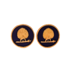 Mayo College Gold Plated Mayoor Cufflinks with Black Enamel - Image 2