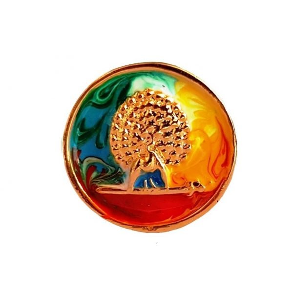 Mayo College PachRanga - Gold Plated Mayoor Buttons