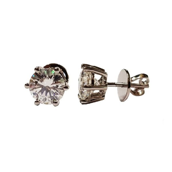 Fabulous Moissanite Diamond Solitaire Studs