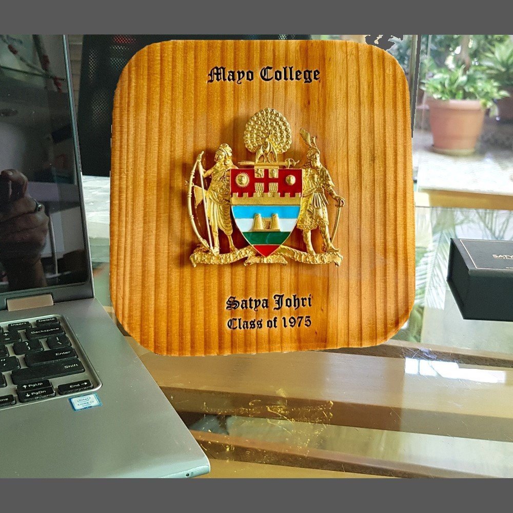 S707Sj Mayo College Personalized Coat of Arms - Desk/Wall Mounted Wooden Plaque - Image 1