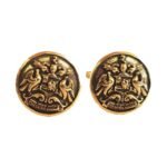 RanBanka Rathore Designer Cufflinks in Silver with Antique Gold Finish - Image 2