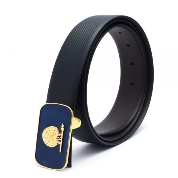 Mayo College Belt - Mayoor - Blue Enamel - Gold Plated