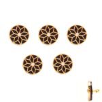 Mughal Jali with Black Stone and Swarovski Sherwani Buttons in .925 Silver - Image 3