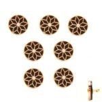 Mughal Jali with Black Stone and Swarovski Sherwani Buttons in .925 Silver - Image 5