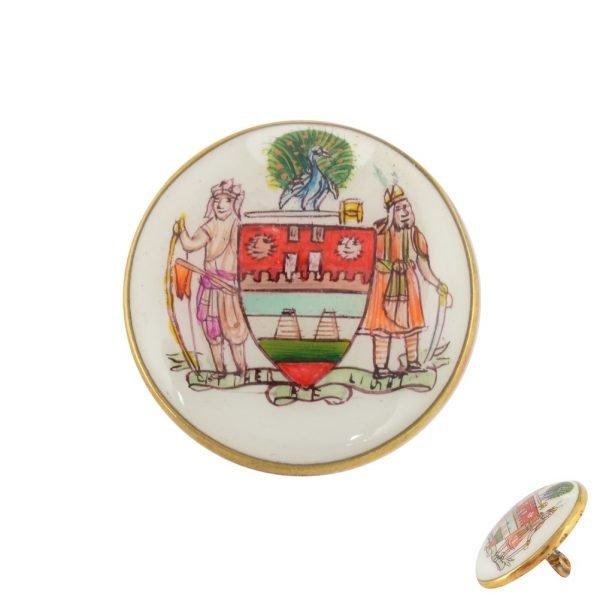 Mayo College Hand Painted Coat of Arms Buttons in .925 Silver