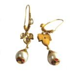Royal Dainty Danglers - Diamond Polkis and Pearls - 22k Gold - Image 3