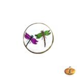 Hand Painted Dragonfly on Bandhgala Buttons in .925 Silver - Image 6