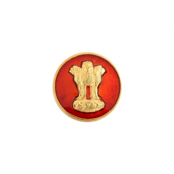 Golden Ashoka Pillar 92.5 Sterling Silver Unisex Brooch