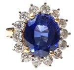Royal Ring - Created Blue Sapphire and Moissanite Diamonds - Image 4