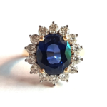 Royal Ring - Created Blue Sapphire and Moissanite Diamonds - Image 5