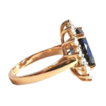 Royal Ring - Created Blue Sapphire and Moissanite Diamonds - Image 6