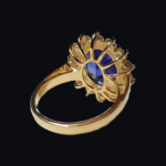 Royal Ring - Created Blue Sapphire and Moissanite Diamonds - Image 3