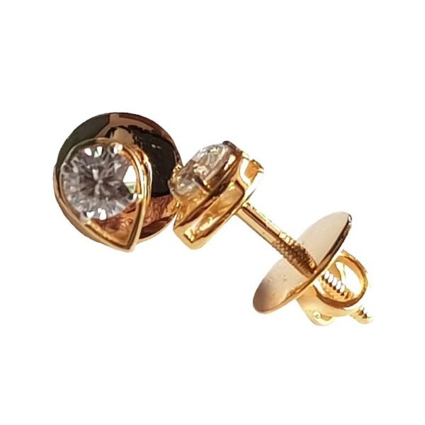 Designer Solitaire Studs - Moissanite Diamonds