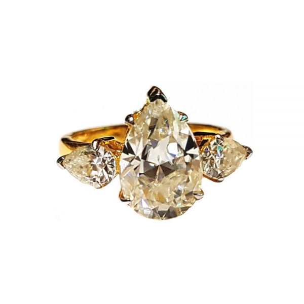 Classic Three Stone Lab Grown Diamond Ring - Pears