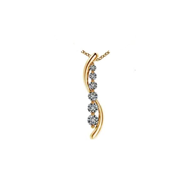 6 Stone Moissanite Diamond Graduated Journey Pendant