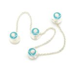 Mayo Kurta Buttons - Mayoor - Silver Plated - Turquoise Enamel