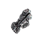Ashok Stambh Lapel Pin - Silver - Antique Silver Finish - Image 4