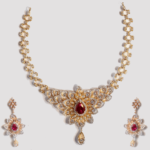 Designer Moissanite Diamonds & Created Rubies Necklace Set - Image 7