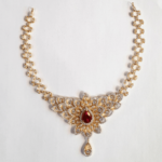 Designer Moissanite Diamonds & Created Rubies Necklace Set - Image 8